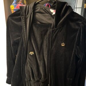 Juicy Couture Black Jacket and Pants with Gold Embroidery
